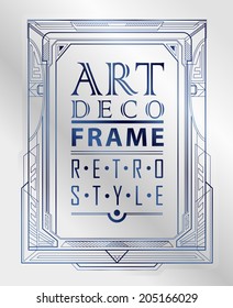 Art deco geometric vintage frame can be used for invitation, congratulation