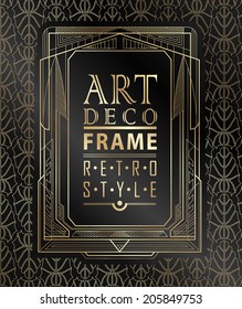 Art deco geometric vintage frame can be used for invitation, congratulation