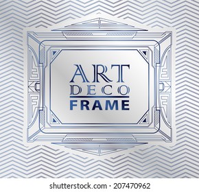 Art deco geometric vintage frame can be used for invitation, congratulation