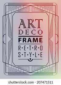 Art deco geometric vintage frame can be used for invitation, congratulation