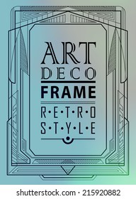 Art deco geometric vintage frame can be used for invitation, congratulation