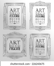 Art deco geometric vintage frame can be used for invitation, congratulation