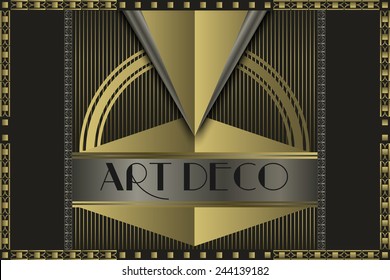 Art deco geometric vintage frame for your company name, concept