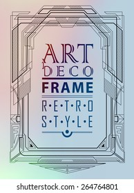 Art deco geometric vintage frame can be used for invitation, congratulation