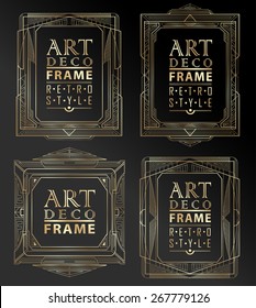 Art deco geometric vintage frame can be used for invitation  congratulation