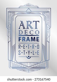 Art deco geometric vintage frame can be used for invitation  congratulation
