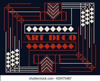 Art deco geometric vintage frame. Style 1920's, 1930's.