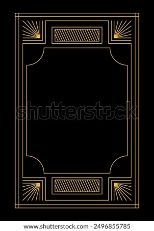 art deco gold frame collection aesthetic artistic elegant elegance premium rectangular shape style concept classic decorative ornate template