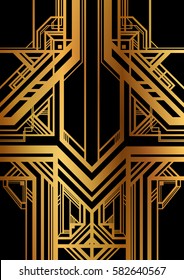 Art deco gold geometric pattern