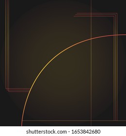 Art deco gold geometry pattern. Day and night. Creative vector concept. Artistic retro cover design. Fabric abstract frame. Old. Isolated on black background