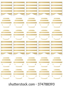 Art deco gold glam honeycomb flat circles small flags stickers for glam planning decorating planners agendas, journals, scrapbooks