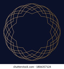 Art deco gold graphic element. Creative template in style of the 1920s for your design