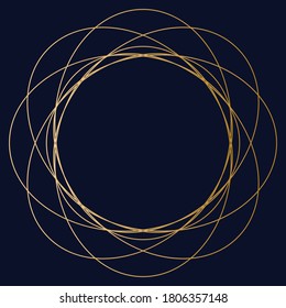 Art deco gold graphic element. Creative template in style of the 1920s for your design