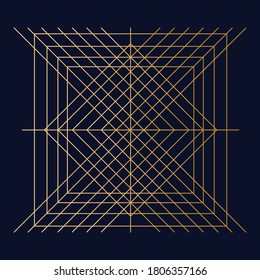 Art deco gold graphic element. Creative template in style of the 1920s for your design