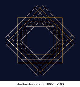 Art deco gold graphic element. Creative template in style of the 1920s for your design