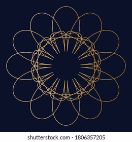 Art deco gold graphic element. Creative template in style of the 1920s for your design