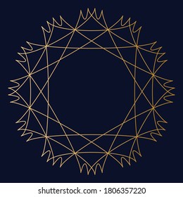 Elemento gráfico de oro Art deco. Plantilla creativa al estilo de los años 1920 para su diseño