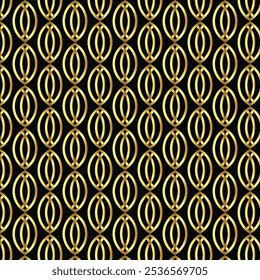 Art deco padrão de ouro sem costura. Repetido padrão de leque dourado. Fundo do nouveau abstrato para design de impressões. Reticulado geométrico repetitivo. Gatsby repete o motivo. Reticulado artdeco chique. Ilustração vetorial