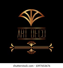 art deco golden border cover frame style