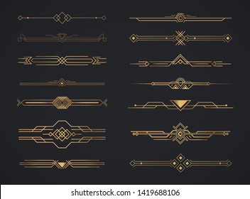 Art Deco Vector Elements Dividers Headers Stock Vector (Royalty Free ...