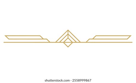 Art Deco Golden Line Divider Vector Design