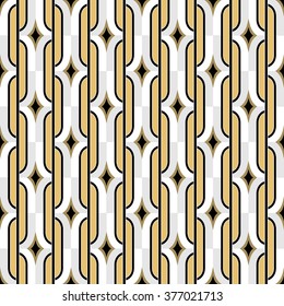 Art Deco golden seamless vintage wallpaper pattern. Geometric decorative pattern.