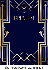  Art Deco golden silver Frame luxury golden frames luxury line vector illustration