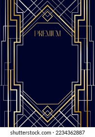 Art Deco dorado Marco plateado de lujo marcos dorados de lujo ilustración vectorial de línea de lujo
