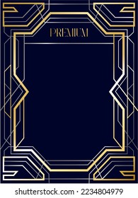 Art Deco golden silver Frame luxury golden frames luxury line vector illustration