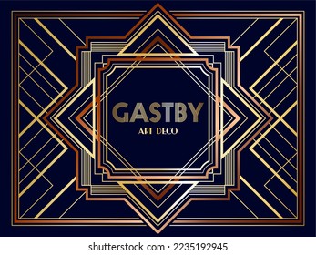 Art Deco golden silver Frame luxury golden frames luxury line vector illustration