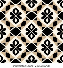 Art Deco inspired black and white pattern, showcasing a stylish and geometric design reminiscent of the iconic art movement, commonly seen in tilework.