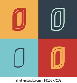 Art Deco inspired letter O logo set with line in the middle. Perfect for contemporary magazines, vintage branding, space posters, steampunk headers, and advertising.