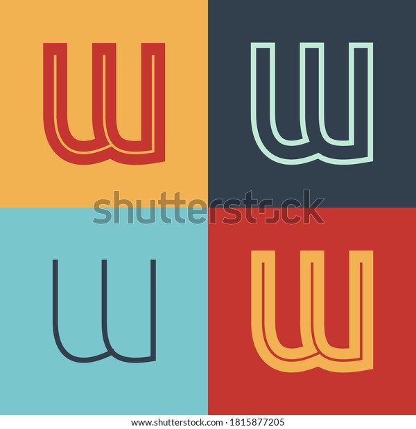 Art Deco inspired\
letter W logo set with line in the middle. Perfect for contemporary\
magazines, vintage branding, space posters, steampunk headers, and\
advertising.