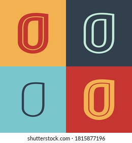Art Deco inspired number zero logo set with line in the middle. Perfect for contemporary magazines, vintage branding, space posters, steampunk headers, and advertising.