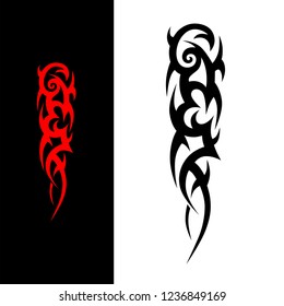 art deco interior elements, tribal tattoo art design. red tattoo