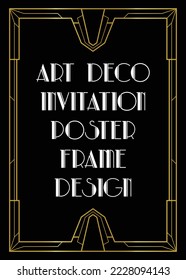 arte deco invitación marco diseño de frontera bueno para boda, fiesta, compromiso, cumpleaños, volante, evento, afiche y muchos más.