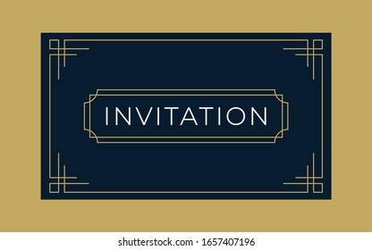 Art Deco Invitation and Gift Card Template (Live Stroke Path)