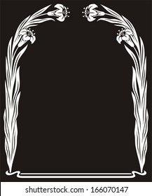 	art deco iris frame - art nouveau border