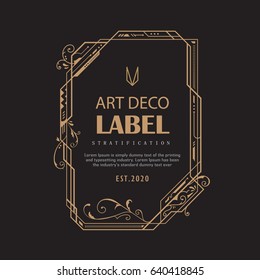 Art Deco Label Modern Retro Frame Vintage Vector Illustration