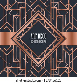 Art deco label vintage cover design vector