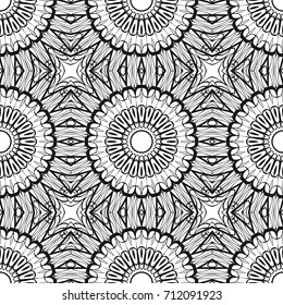 Art deco Lace pattern with abstract geometric flowers. seamless vector illustration