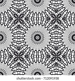 Art deco Lace pattern with abstract geometric flowers. seamless vector illustration