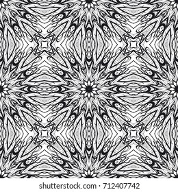 Art deco Lace pattern with abstract geometric flowers. seamless vector illustration