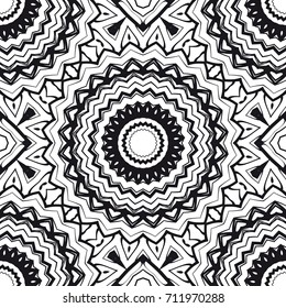 Art deco Lacepattern with abstract geometric flowers. seamless vector illustration