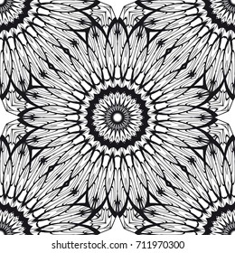 Art deco Lacepattern with abstract geometric flowers. seamless vector illustration