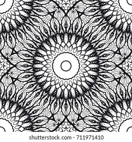 Art deco Lacepattern with abstract geometric flowers. seamless vector illustration