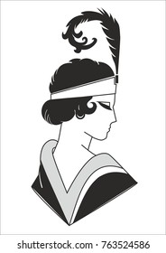 Art deco lady portrait