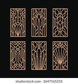 Diseños de arte vintage de panel de corte láser art deco