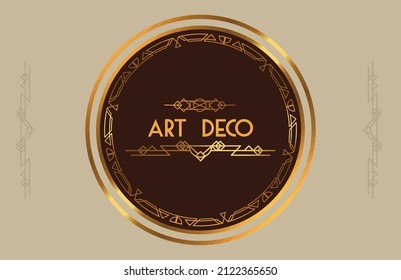 art deco lettering in circle postcard