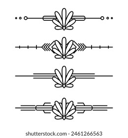 Art deco line border. Modern arabic gold frames, decorative lines borders and geometric golden label frame vector design elements
